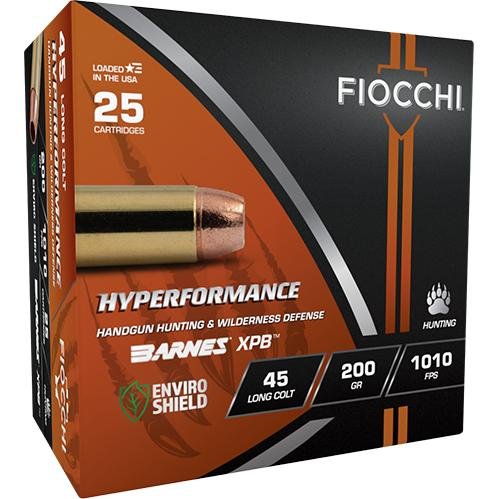 https3A2F2Fmedia.chattanoogashooting.com2Fimages2Fproduct2FXN45LCBA2FXN45LCBA.jpg FIOCCHI Hyperformance Hunt Handgun Ammunition 45 LC 200gr HP 1010 fps 25/ct