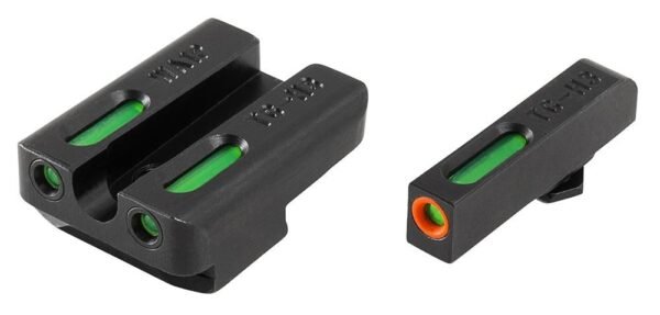 https3A2F2Fmedia.chattanoogashooting.com2Fimages2Fproduct2FXRTG13WA1PC2FXRTG13WA1PC.jpg Truglo TFX Pro Tritium/Fiber-Optic Day/Night Sights Fit Walther P99/Walther PPQ - Orange Outline Front/Rear Green