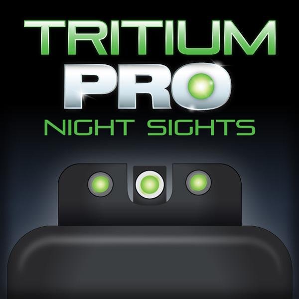 https3A2F2Fmedia.chattanoogashooting.com2Fimages2Fproduct2FXRTG231R3W2FXRTG231R3W.jpg Truglo Tritium Pro Night Sights Fit Ruger American 9mm and .45 - White Outline Front/Rear Green