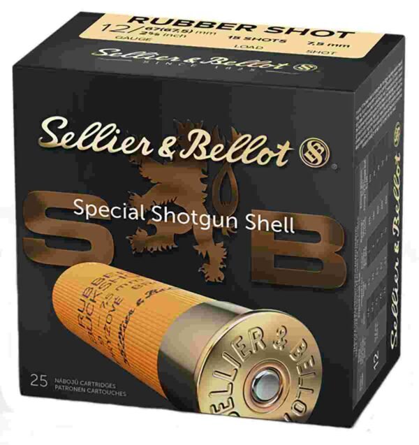 https3A2F2Fmedia.chattanoogashooting.com2Fimages2Fproduct2FZYSB12RSA2FZYSB12RSA-2.jpg Sellier & Bellot Shotgun Ammunition 12 ga 2 5/8" 15 plts Rubber - 25/box