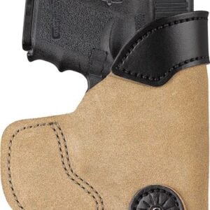 DESANTIS POCKET TUK HOLSTR RH - IWB/POCKET LTHER GLK 26 SUEDE