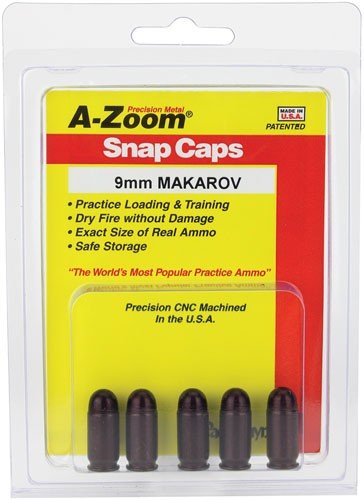 15132_pkg A-ZOOM METAL SNAP CAP 9X18MM - 9MM MAKAROV 5-PACK