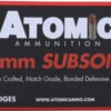 A00438_1 ATOMIC 9MM LUGER 147GR - SUBSONIC JHP 50RD 10BX/CS
