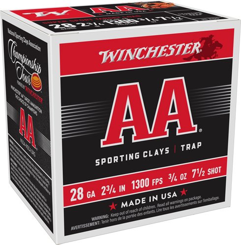 AASC287_1 WINCHESTER AA 28GA 2.75" 3/4OZ - #7.5 1300FPS 250RD CASE LOT