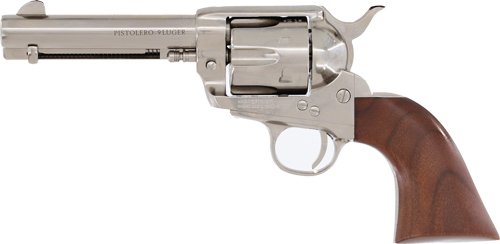 GPPP9MMN_LEFT CIMARRON PISTOLERO 9MM - FS 4.75" NICKEL/WALNUT