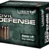 Liberty Civil Defense Handgun Ammunition 9mm (+P) 50gr SCHP 2000 fps 20/ct