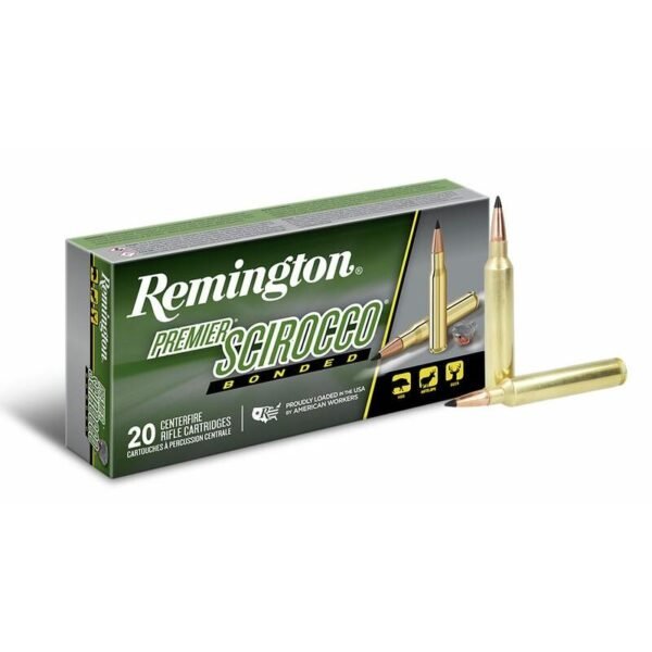 https3A2F2Fmedia.chattanoogashooting.com2Fimages2Fproduct2FRT293352FRT29335-1 Remington Premier Scirocco Rifle Ammunition 7mm Rem Ultra Mag 150 gr PT 3325 fps 20/ct