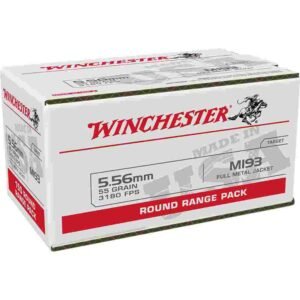 Winchester USA Lake City M193 Rifle Ammunition 5.56mm 55 gr. FMJ 3240 fps 100/ct