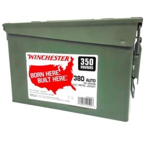 Winchester Reloadable Brass Case Handgun Ammunition .380 Auto 95 gr. FMJ 955 fps 350/ct Metal Can