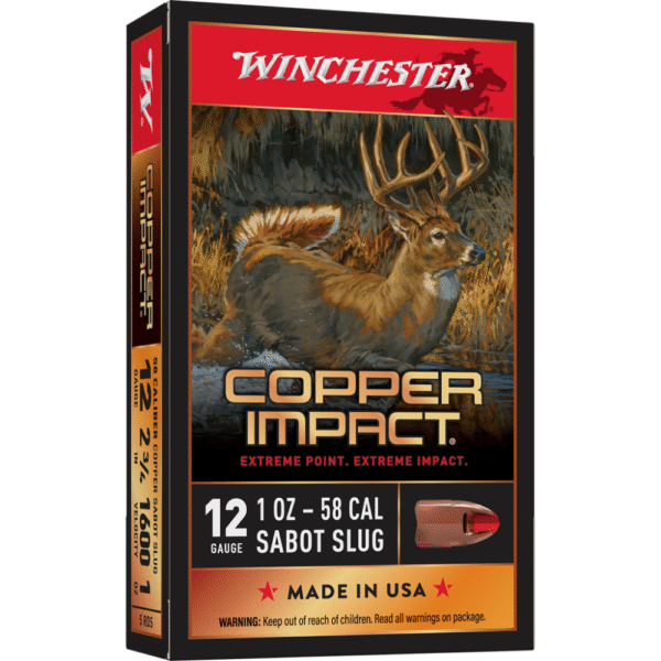 Winchester Copper Impact Shotshells 12 ga 2-3/4" 1 oz 1600 fps Slug 5/ct