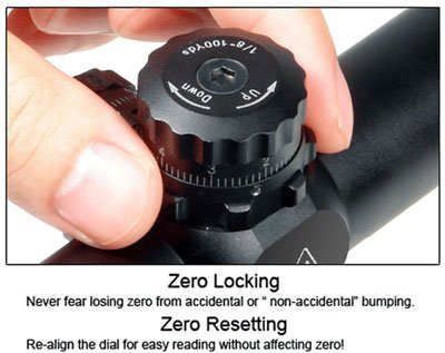 u6245aoiew_turrets_1 UTG SCOPE 6-24X50 1" AO - 36 COLOR ILLUMINATED MIL-DOT