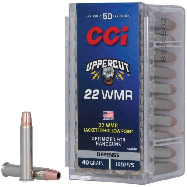 https3A2F2Fmedia.chattanoogashooting.com2Fimages2Fproduct2FCC22WMRUP2FCC22WMRUP3 CCI Uppercut Rimfire Ammunition .22 WMR 40gr JHP 1050 fps 50/ct