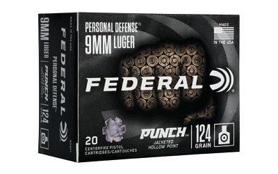 FEPD9P1_1 FED PUNCH 9MM 124GR PUNCH JHP 20/200