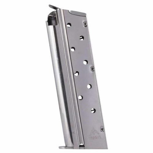 https3A2F2Fmedia.chattanoogashooting.com2Fimages2Fproduct2FMYMGCGOV9LN2FMYMGCGOV9LN-1.jpg MEC-GAR 1911 Handgun Magazine 9mm Luger HT Nickel 9/rd