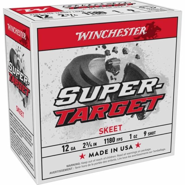 https3A2F2Fmedia.chattanoogashooting.com2Fimages2Fproduct2FWNTRGTL1292FWNTRGTL129_1 Winchester SuperTarget Shotshells 12 ga 2-3/4" 1 oz 1180 fps #9 25/ct