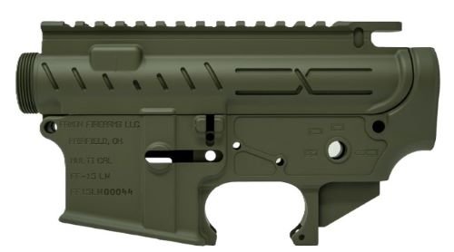G816341027206 FAXON AR-15 X-TRA LITE - RECEIVER SET OD GREEN STRIPPED