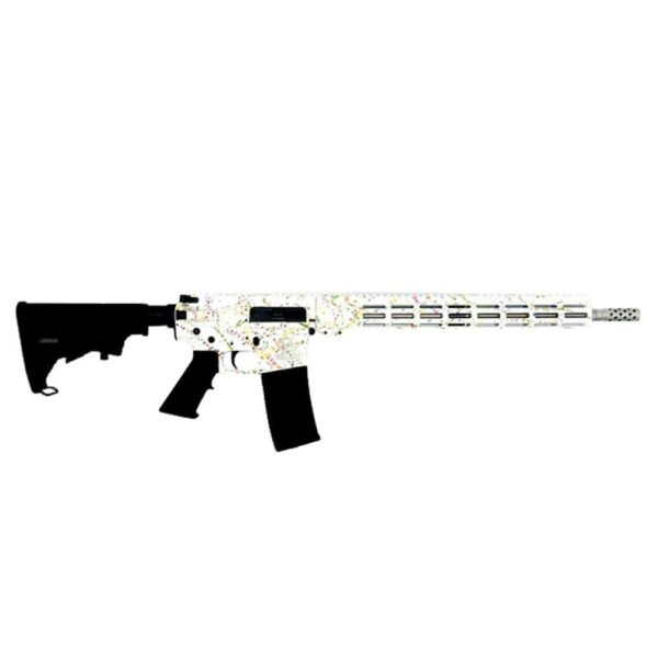 https3A2F2Fmedia.chattanoogashooting.com2Fimages2Fproduct2FIQGL15223SSSWHT2FIQGL15223SSSWHT Great Lakes AR-15 "Saved By the Splatter" Rifle .223 Wylde 30rd Magazine 16" Barrel White/Stainless Steel