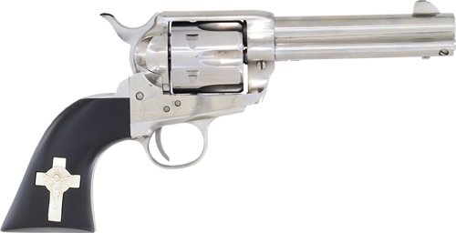 CIMARRON HOLY SMOKER 45LC FS - 4.75" WHITE/SILVER CROSS BLACK