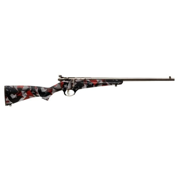 https3A2F2Fmedia.chattanoogashooting.com2Fimages2Fproduct2FBV138012F309-2020-06-24-01-47-1 Savage Rascal Red White & Blue Rifle 22LR 1rd Capacity 16.125" Barrel Synthetic Stock