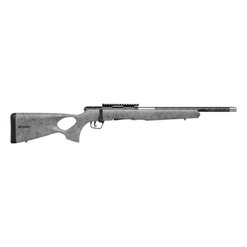 https3A2F2Fmedia.chattanoogashooting.com2Fimages2Fproduct2FBV702182FBV70218-1.png Savage Arms B22 Timberlite Thumbhole Rifle .22 LR 10rd Magazine 18" 1/2x28 Threaded Barrel Grey with Black Spiderweb