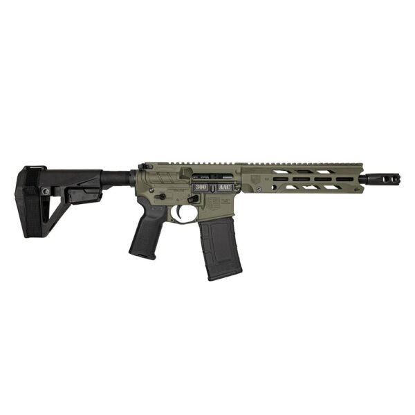 https3A2F2Fmedia.chattanoogashooting.com2Fimages2Fproduct2FDB1984B1012FDB1984B101-1.jpg Diamondback DB15 Handgun .300 Blk 30rd Magazine 10.5" 5/8x24 Threaded Barrel OD Green with SBA5 Brace