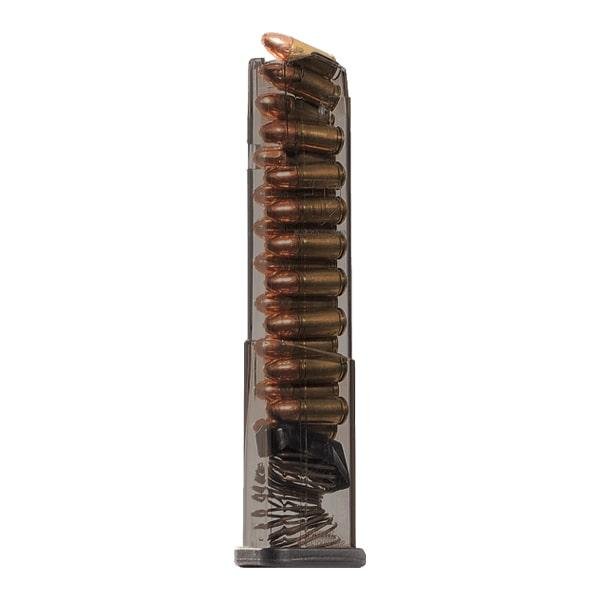 https3A2F2Fmedia.chattanoogashooting.com2Fimages2Fproduct2FEHSMKGLK43X192FEHSMKGLK43X19-1.jpg Elite Tactical Systems Carbon Smoke Handgun Magazine for Glock 43x/48 9mm Luger 19/rd