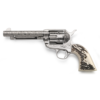 https3A2F2Fmedia.chattanoogashooting.com2Fimages2Fproduct2FTURC12000632FTURC1200063-1 Taylor's 1873 Cattlebrand Engraved Stag Handgun .45 Colt 6rd Capacity 5.5" Barrel Engraved Silver with White