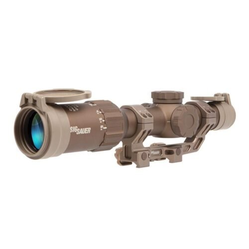 https3A2F2Fmedia.chattanoogashooting.com2Fimages2Fproduct2FXISOT61DVO2FXISOT61DVO-1_1.jpg Sig Sauer Tango6T Rifle Scope 1-6x24mm 30mm FFP DWLR-556 Illum. FDE with DVO Factory Installed Alpha4 Mount / ARD & Flip-Back Caps