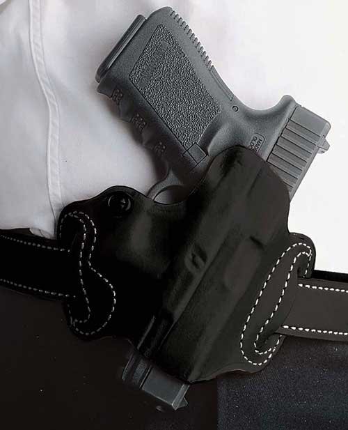 086BA9PZ0.jpg DESANTIS MINI SLIDE HOLSTER - OWB RH LEATHER S/A HELLCAT BLK
