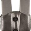 A01BJEEZ0.jpg DESANTIS DOUBLE MAG POUCH OWB - LEATHER SINGLE STACK 9/40 BLK