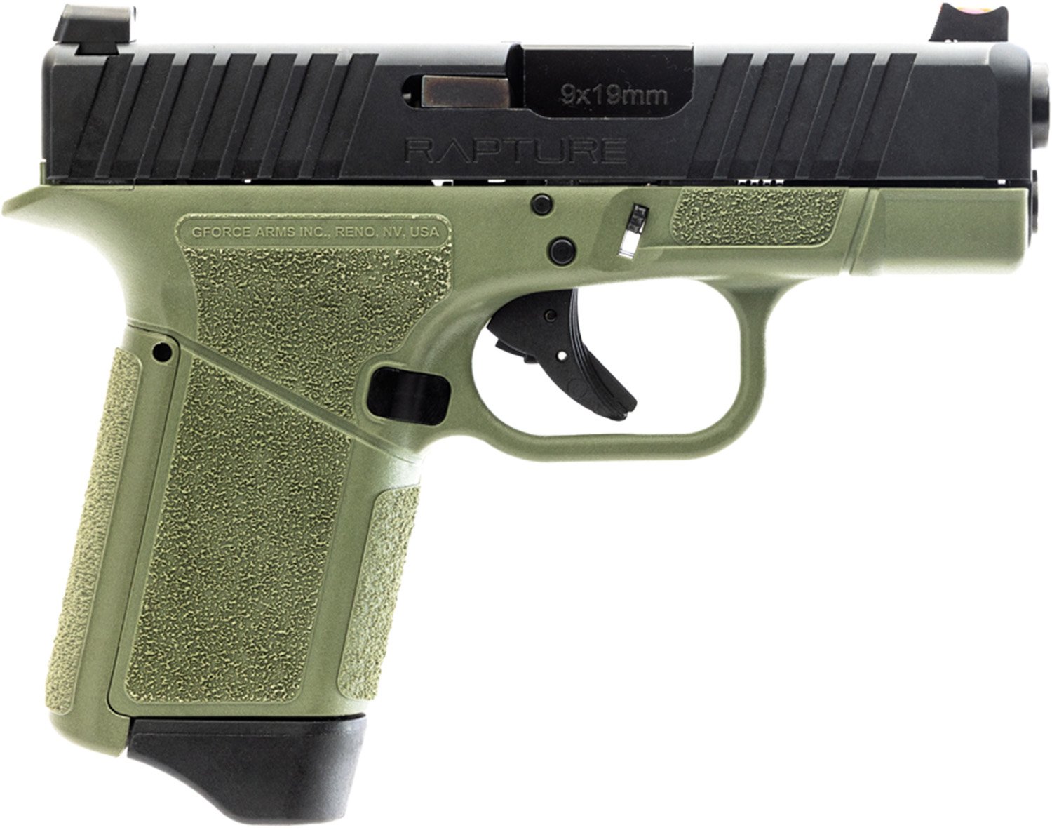 GFA GF9 9MM 12RD BLK/GREEN - GForce Arms