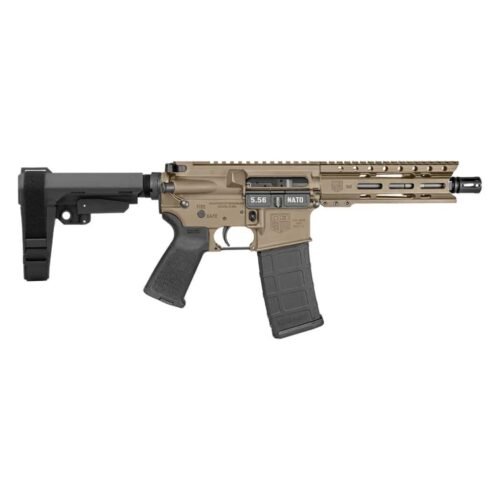 https3A2F2Fmedia.chattanoogashooting.com2Fimages2Fproduct2FDB1913K0612FDB1913K0613.jpg Diamondback DB15 Pistol 5.56mm 30rd Magazine(1) 7" Barrel 6" M-LOK Rail SBA3 Brace FDE