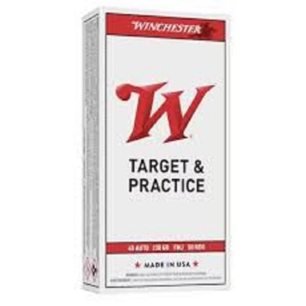 https3A2F2Fmedia.chattanoogashooting.com2Fimages2Fproduct2FWNQ41702FdownloadWNQ41701.jpg Winchester USA Handgun Ammunition .45 ACP 230 gr FMJ 50/ct