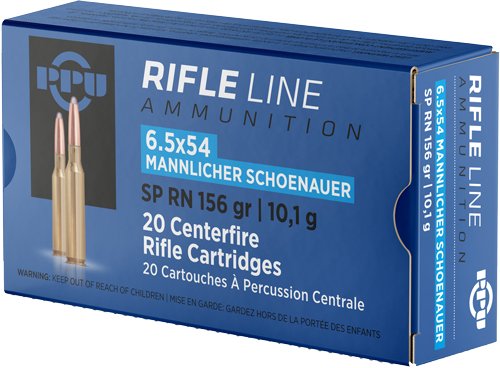 APP6MS.jpg PPU 6.5X54 MANNLICHER SHONAUER - 156GR. JSP-RN 20RD 10BX/CS
