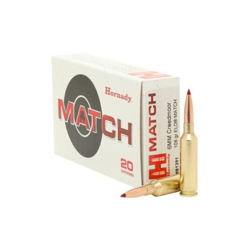 https3A2F2Fmedia.chattanoogashooting.com2Fimages2Fproduct2FHO813912FHO81391-1.jpg Hornady Match Rifle Ammunition 6mm Creedmoor 108 gr ELD 2660 fps 20/ct