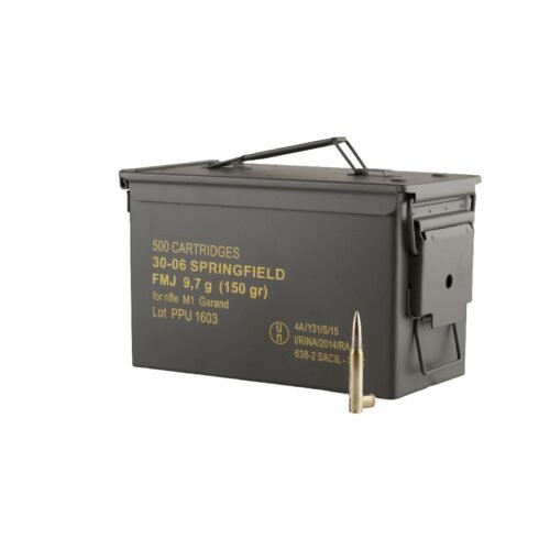 https3A2F2Fmedia.chattanoogashooting.com2Fimages2Fproduct2FOQPP3006GMC2FOQPP3006GMC1.jpg PPU Rifle MC Garand Ammunition .30-06 Springfield 150 gr FMJ 2745 fps 500/ct