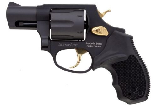 https3A2F2Fmedia.chattanoogashooting.com2Fimages2Fproduct2FTX2856021ULG2FTX2856021ULG.jpg Taurus 856 Ultra Lite .38 Spl 6rds 2" Barrel Matte Black w/Gold Accents