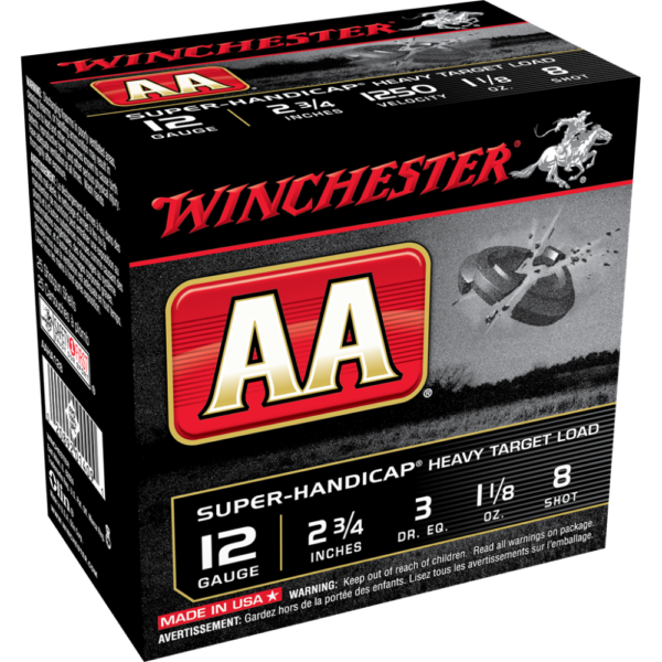 https3A2F2Fmedia.chattanoogashooting.com2Fimages2Fproduct2FWNAAHA1282FWNAAHA128-1.png Winchester AA Target 12 ga 2-3/4" 1-1/8 oz #8 1250 fps - 25/ct