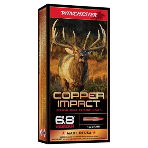 https3A2F2Fmedia.chattanoogashooting.com2Fimages2Fproduct2FWNX68WCLF2FWNX68WCLF.jpg Winchester Copper Impact Rifle Ammunition 6.8 Western 162 gr. BT 2875 fps 20/ct