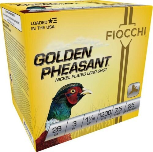 https3A2F2Fmedia.chattanoogashooting.com2Fimages2Fproduct2FXN283GP752F525659_1-1.jpg Fiocchi Golden Pheasant Shotshells 28ga 3" 1-1/16oz 1200 fps #7.5 25/ct