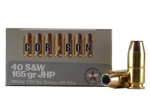 https3A2F2Fmedia.chattanoogashooting.com2Fimages2Fproduct2FCB40165202FCB4016520.jpg Corbon Self-Defense JHP Handgun Ammunition .40 S&W 165 gr JHP 1150 fps 20/ct