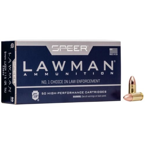 https3A2F2Fmedia.chattanoogashooting.com2Fimages2Fproduct2FCC536502FCC53650_2.jpg Speer Lawman Handgun Ammunition 9mm Luger 115 gr TMJ-RN 115GR TMJ 50/ct