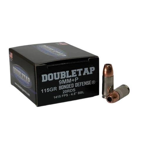 https3A2F2Fmedia.chattanoogashooting.com2Fimages2Fproduct2FDT9MM115BD2FDT9MM115BD.jpg Double Tap Bonded Defense Handgun Ammunition 9mm(+P) 115gr JHP 1415 fps 20/ct