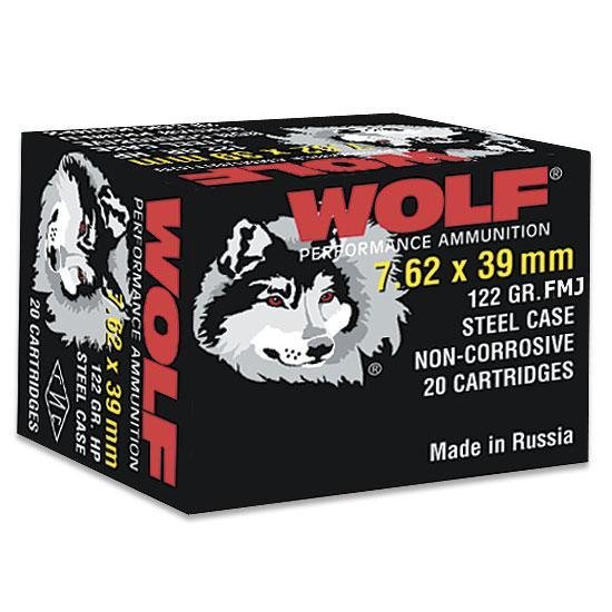 https3A2F2Fmedia.chattanoogashooting.com2Fimages2Fproduct2FDZ762BFMJ2FDZ762BFMJ.jpg Wolf WPA Polyformance Rifle Ammunition 7.62x39mm 123 gr FMJ 2396 fps 20/ct