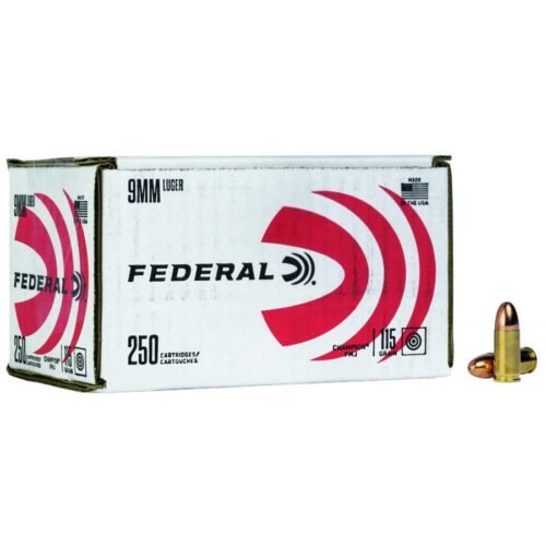 https3A2F2Fmedia.chattanoogashooting.com2Fimages2Fproduct2FFAC9115A2502FC9115A250.jpg Federal Champion Training Handgun Ammunition 9mm Luger 115 gr FMJ 1125fps 250/ct Bulk