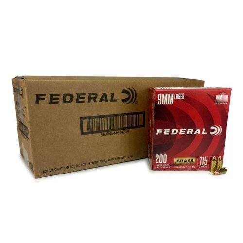 https3A2F2Fmedia.chattanoogashooting.com2Fimages2Fproduct2FFAWM51992C2FFAWM51992C.jpg Federal Champion Handgun Ammunition 9mm Luger 115 gr FMJ 1125 fps 1000/ct Case(5-200/ct)
