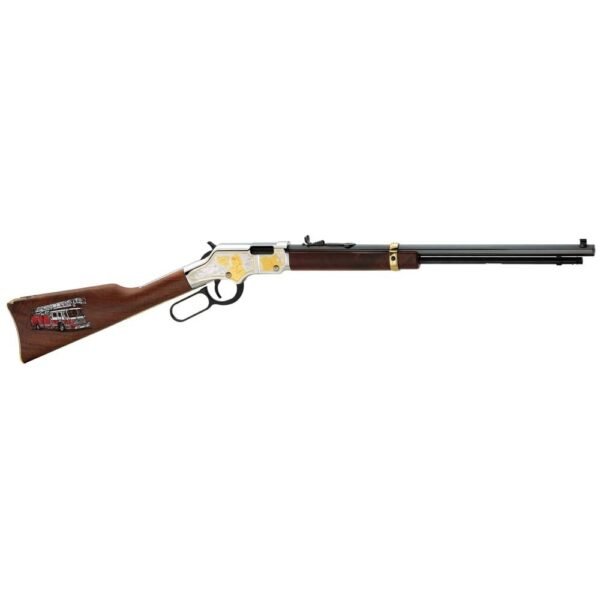 https3A2F2Fmedia.chattanoogashooting.com2Fimages2Fproduct2FHLH004FM2FHLH004FM-1.jpg Henry Golden Boy Firefighter Tribute Edition Rifle .22 LR 16rd Magazine 20" Barrel Walnut