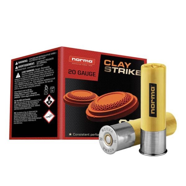 https3A2F2Fmedia.chattanoogashooting.com2Fimages2Fproduct2FNH11960524802FNH11960524801.jpg Norma CLAYSTRIKE Shotshells 20ga 2-3/4" 7/8oz 1250 fps #8 25/ct