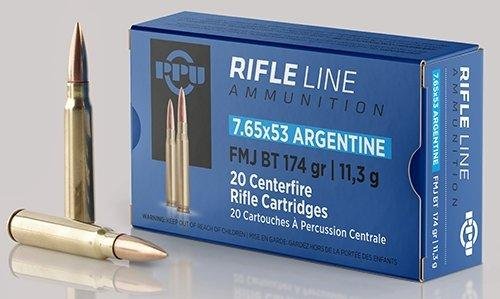 https3A2F2Fmedia.chattanoogashooting.com2Fimages2Fproduct2FOQPP7AF2FOQPP7AF.jpg PPU Rifle Ammunition 7.65mm x 53 Argentine 174 gr FMJ 2624 fps 20/ct