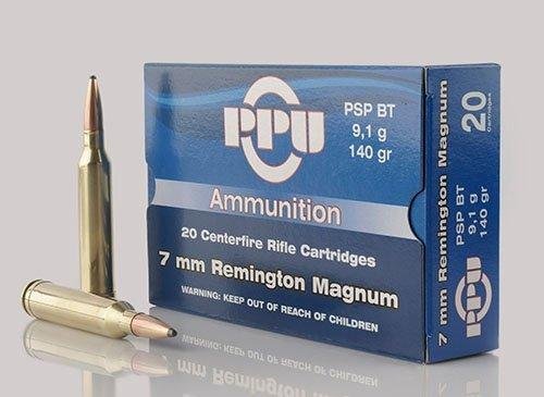 https3A2F2Fmedia.chattanoogashooting.com2Fimages2Fproduct2FOQPP7RM12FOQPP7RM1.jpg PPU Rifle Ammunition 7mm Rem Mag 140 gr PSP 2600 fps - 20/ct